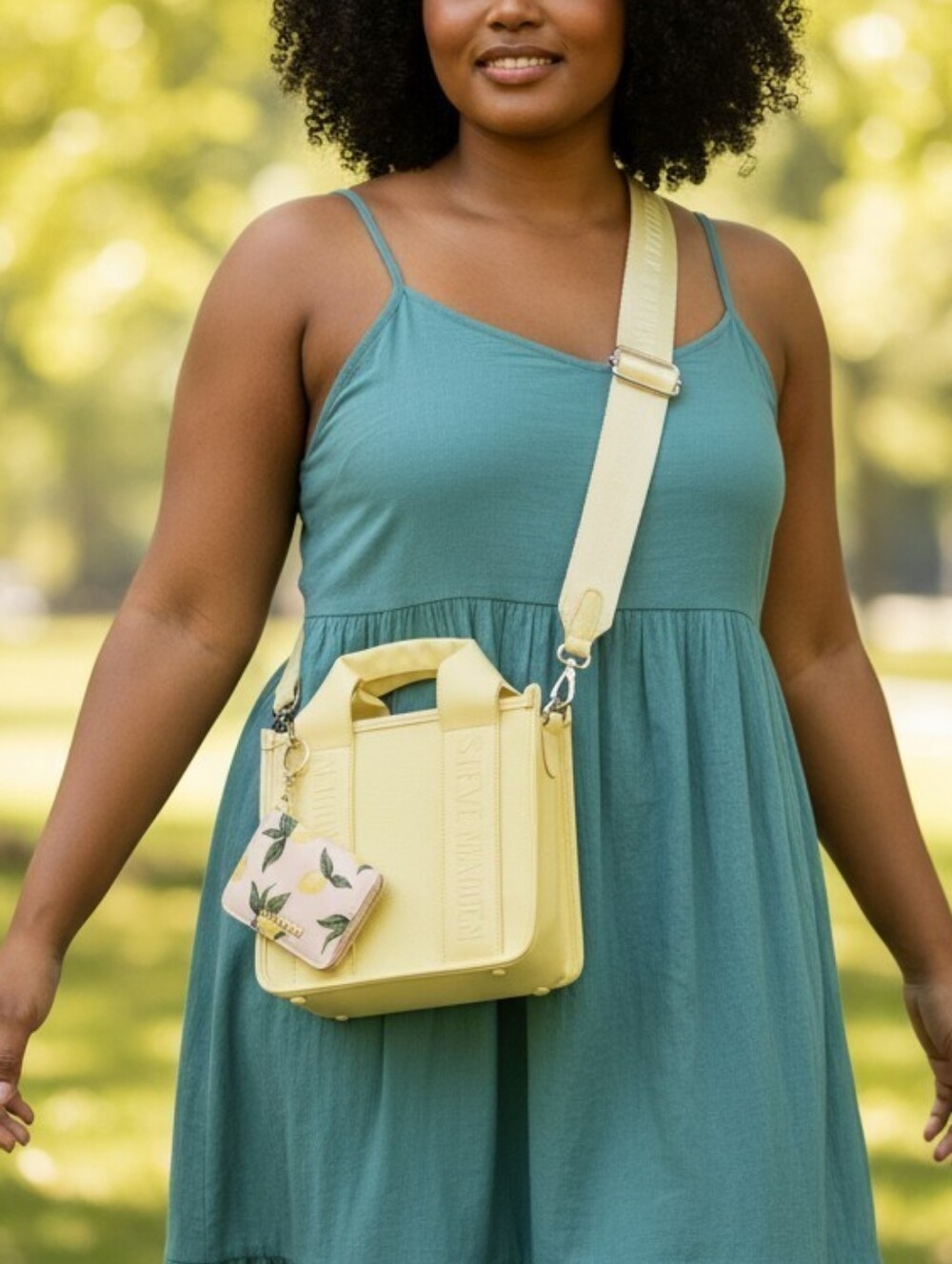 Steve Madden Lemon Yellow Mini Tote with Card Case
